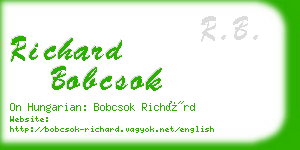 richard bobcsok business card